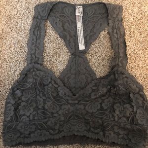 Women’s free people grey lace racerback bralette